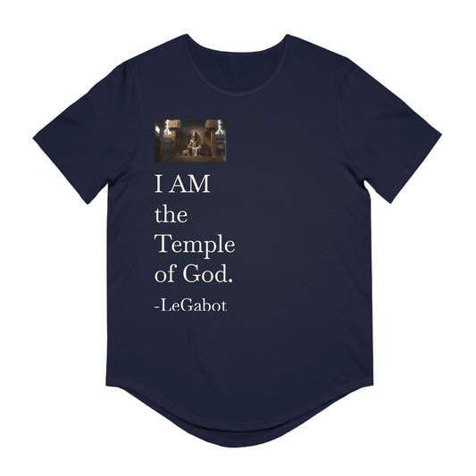 Temple of God Men's Jersey Curved Hem Tee