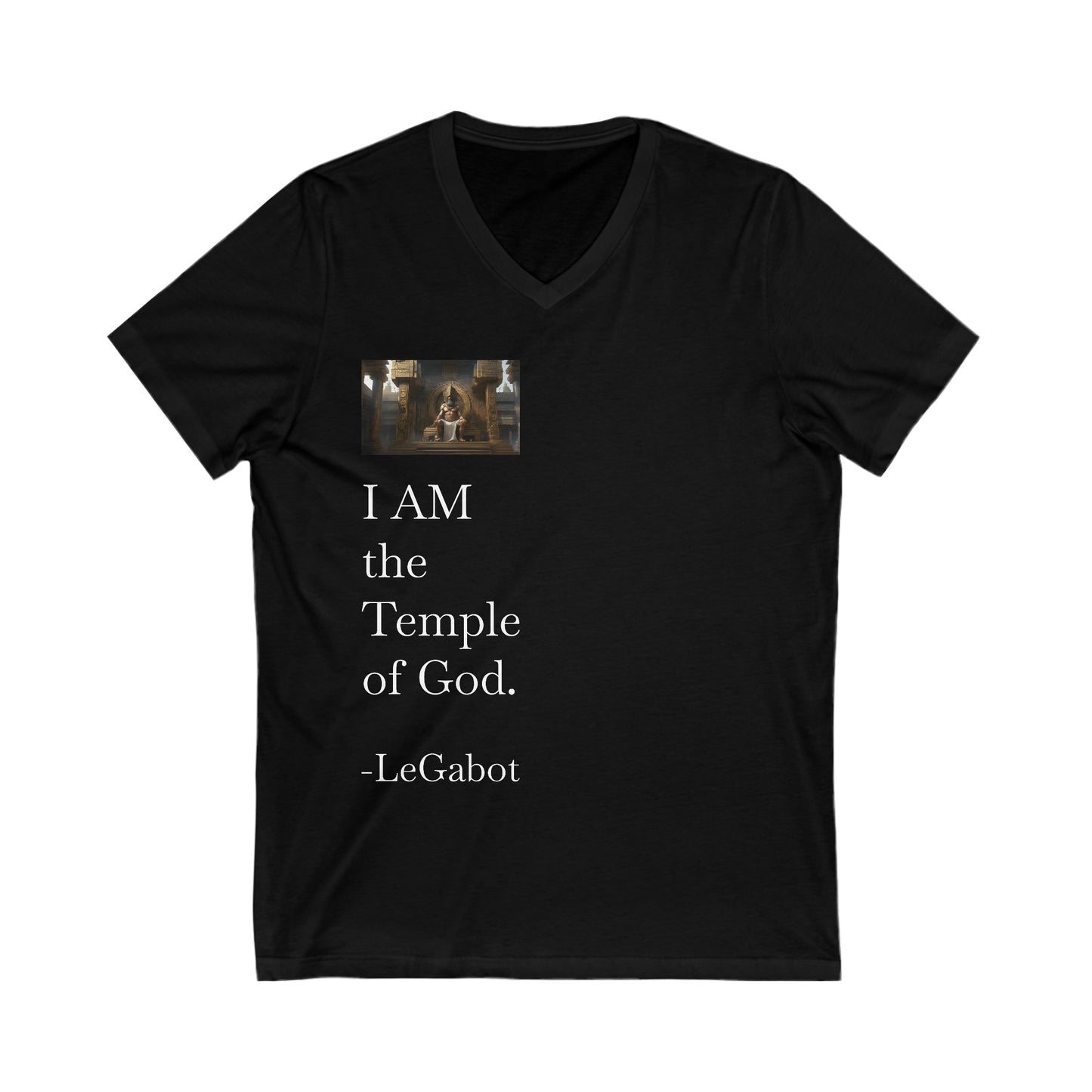 Temple of God Unisex Jersey Short Sleeve V-Neck Tee