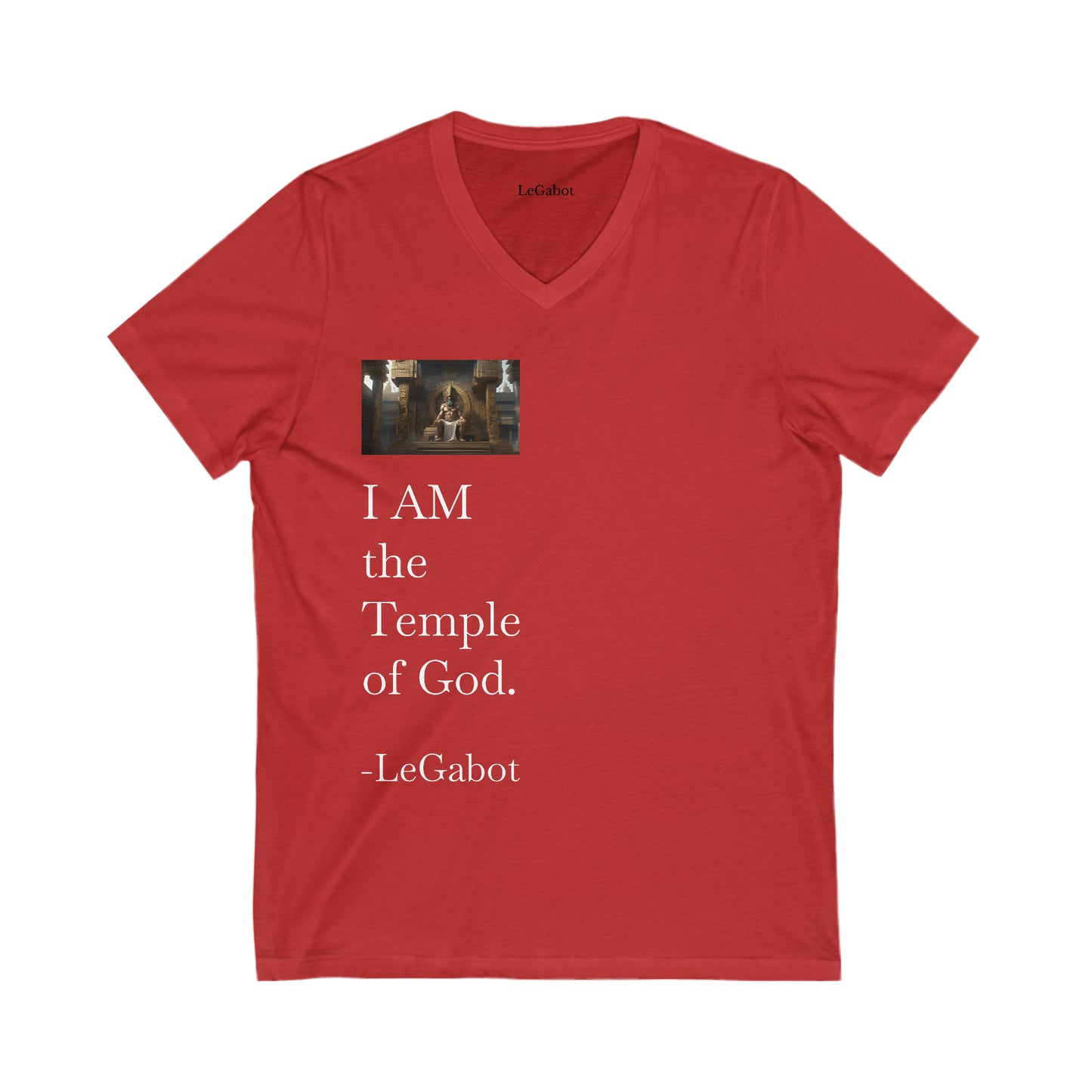 Temple of God Unisex Jersey Short Sleeve V-Neck Tee