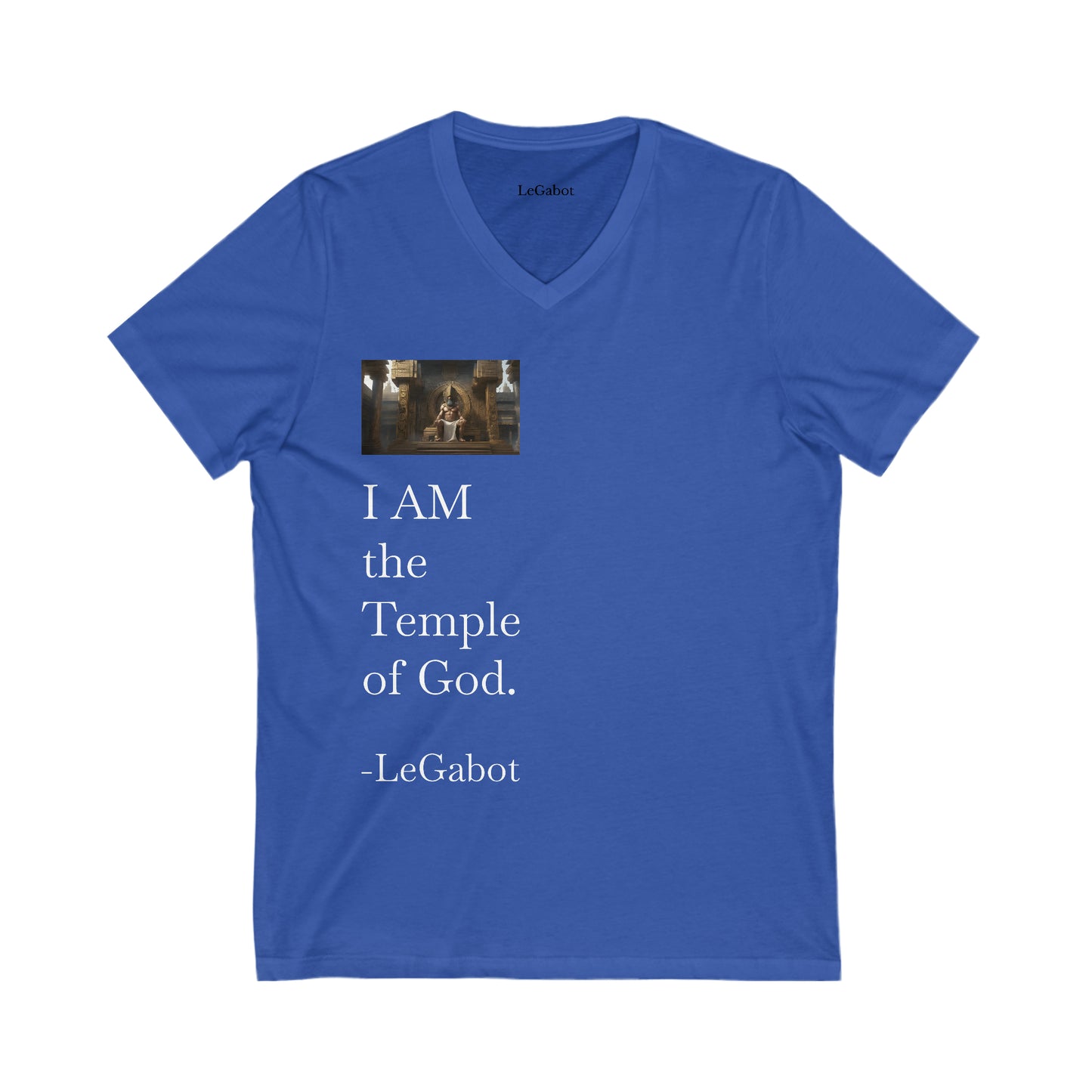 Temple of God Unisex Jersey Short Sleeve V-Neck Tee