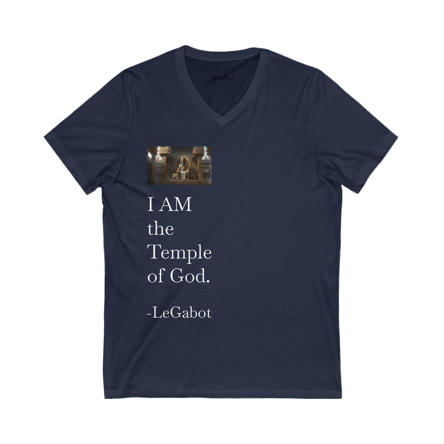 Temple of God Unisex Jersey Short Sleeve V-Neck Tee