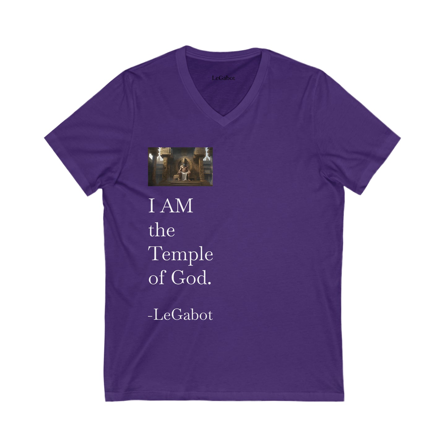 Temple of God Unisex Jersey Short Sleeve V-Neck Tee