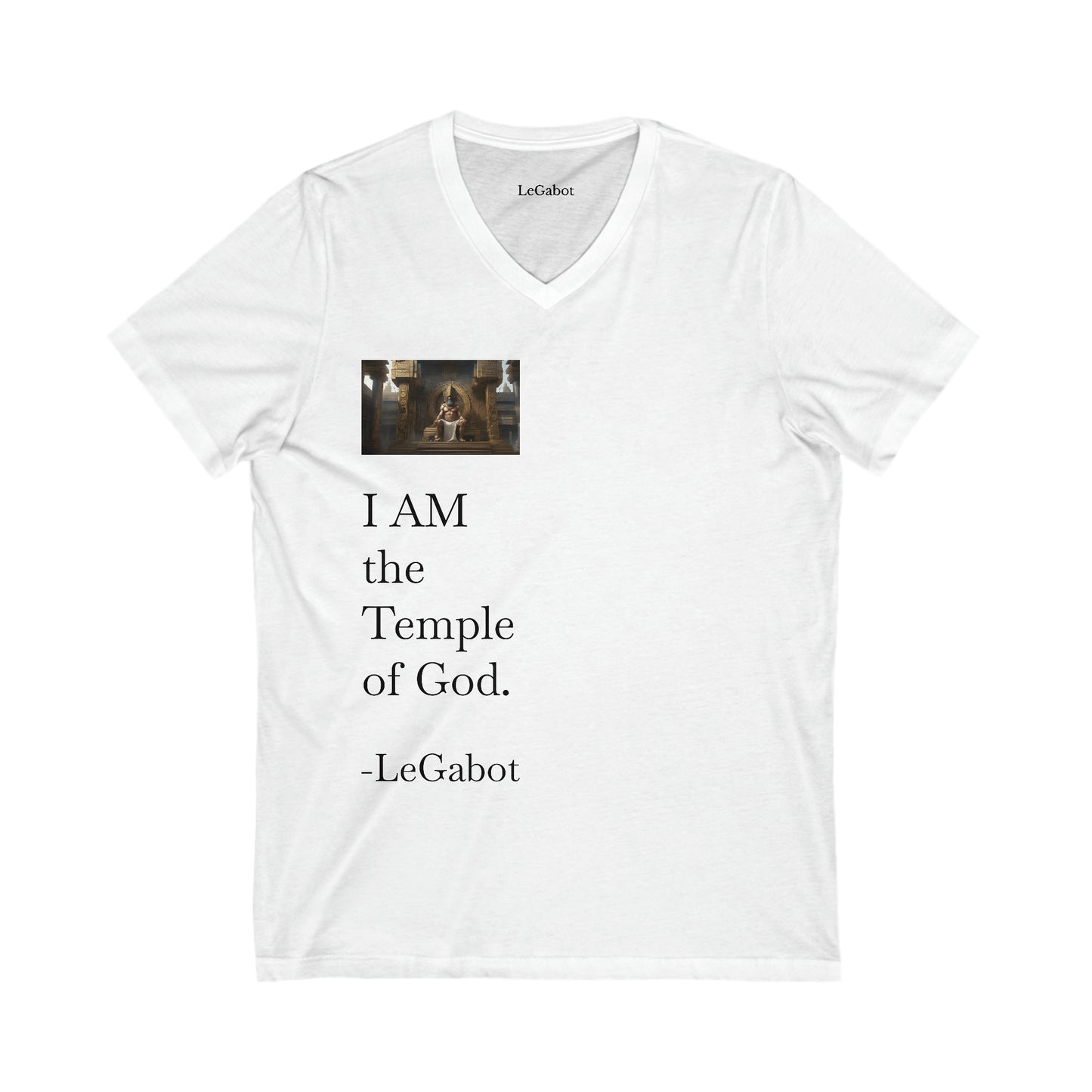 Temple of God Unisex Jersey Short Sleeve V-Neck Tee