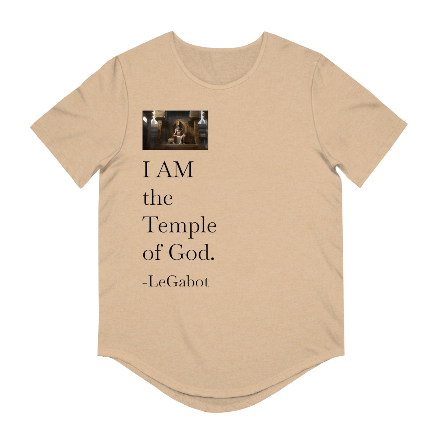 Temple of God Men's Jersey Curved Hem Tee