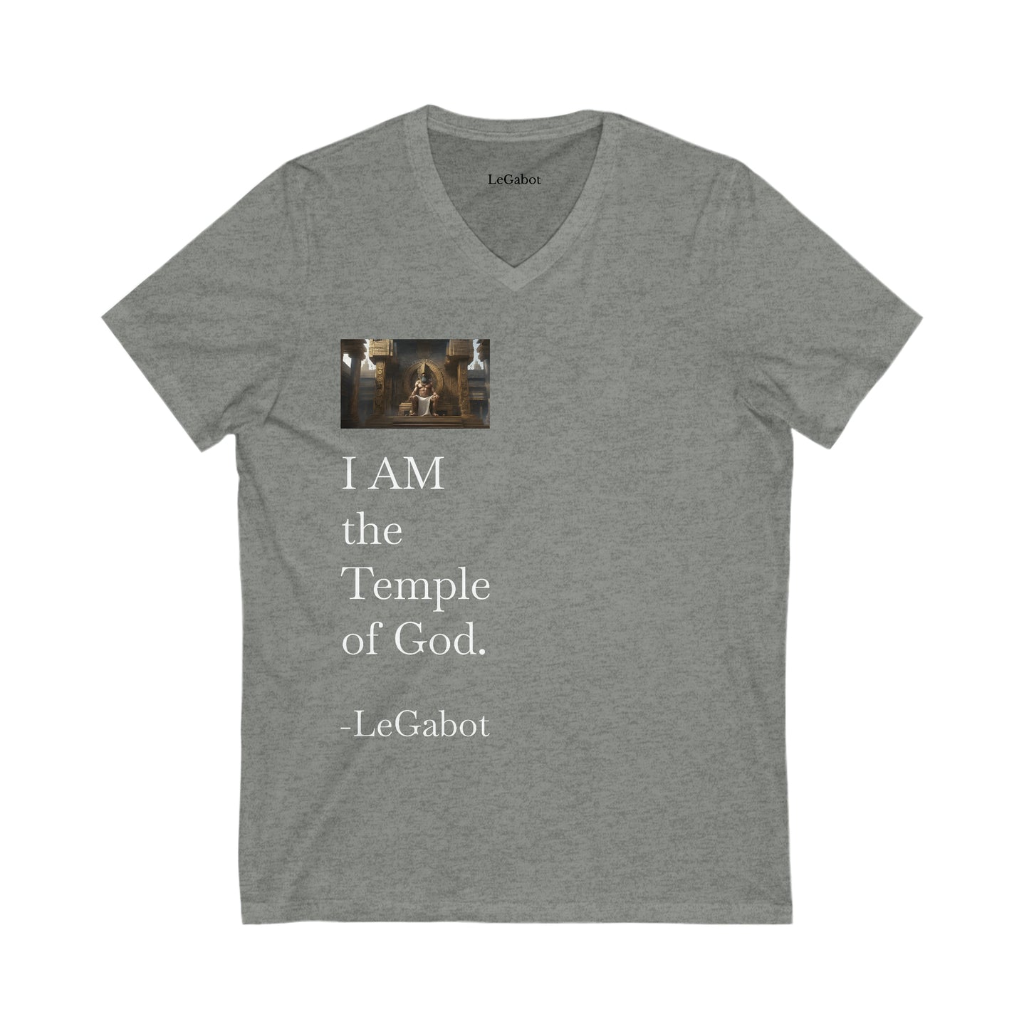 Temple of God Unisex Jersey Short Sleeve V-Neck Tee